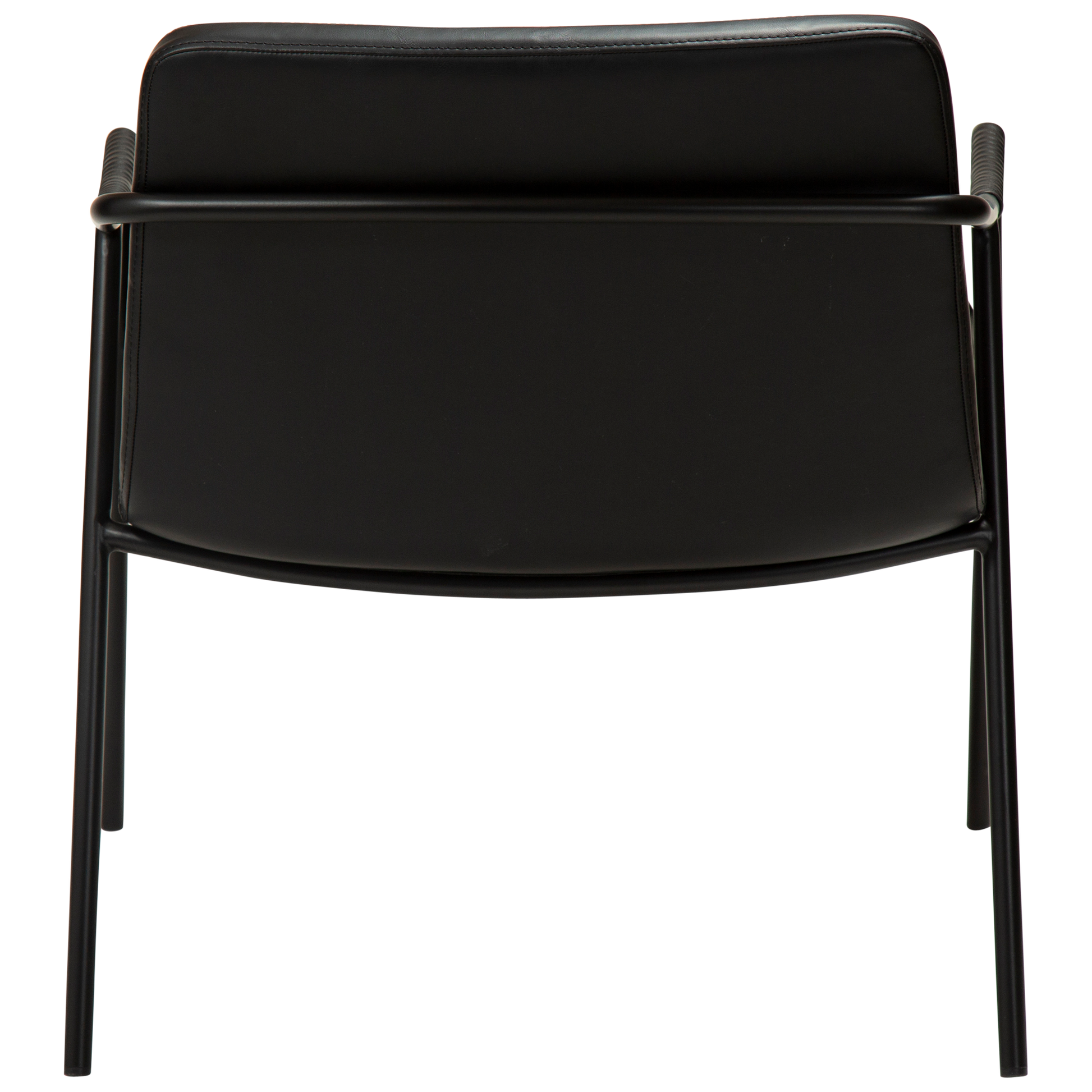 [var:Bezug=Vintage schwarzes Kunstleder mit schwarzen Beinen] BOTO Loungesessel