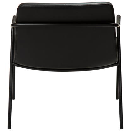 [var:Bezug=Vintage schwarzes Kunstleder mit schwarzen Beinen] BOTO Loungesessel