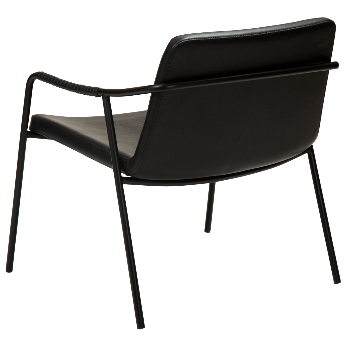 [var:Bezug=Vintage schwarzes Kunstleder mit schwarzen Beinen] BOTO Loungesessel