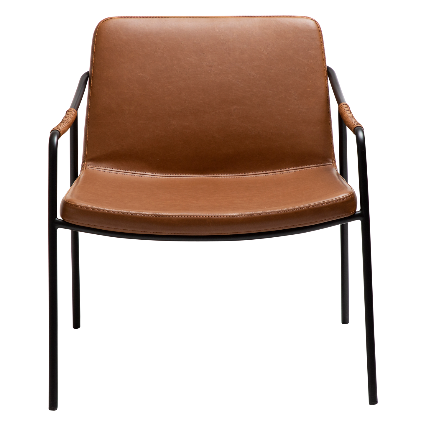 [var:Bezug=Vintage hellbraunes Kunstleder mit schwarzen Beinen] BOTO Loungesessel