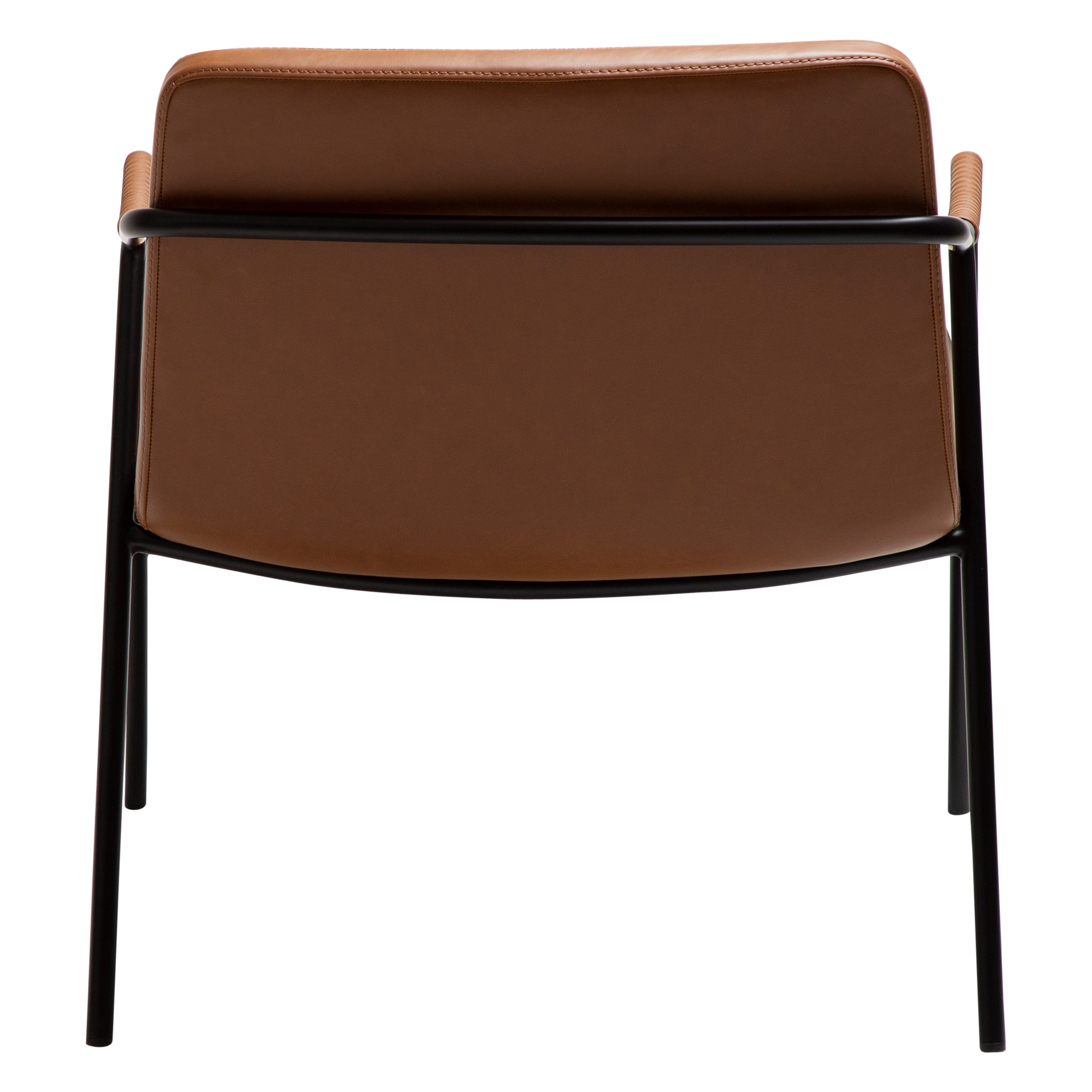 [var:Bezug=Vintage hellbraunes Kunstleder mit schwarzen Beinen] BOTO Loungesessel