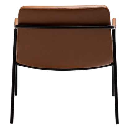 [var:Bezug=Vintage hellbraunes Kunstleder mit schwarzen Beinen] BOTO Loungesessel