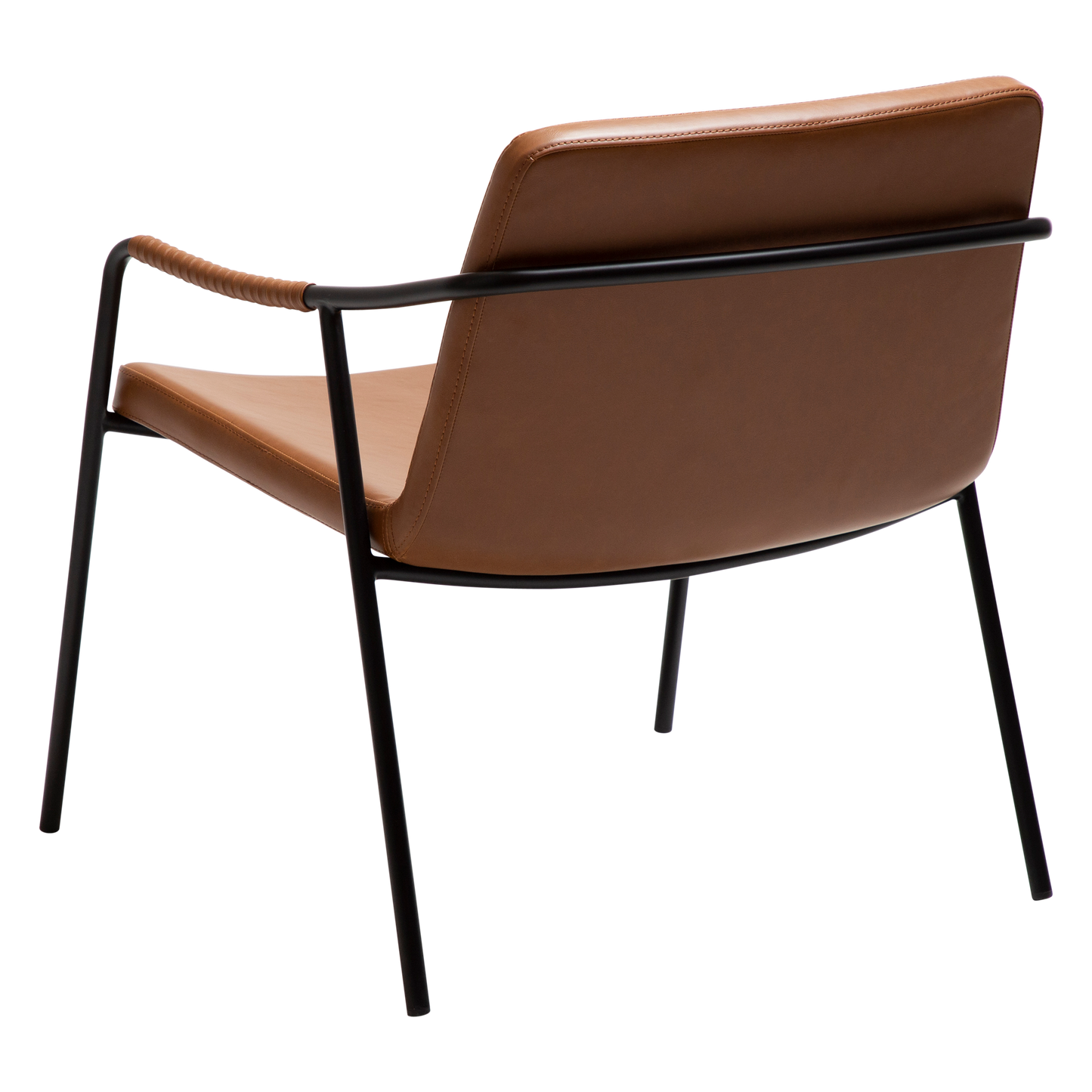 [var:Bezug=Vintage hellbraunes Kunstleder mit schwarzen Beinen] BOTO Loungesessel