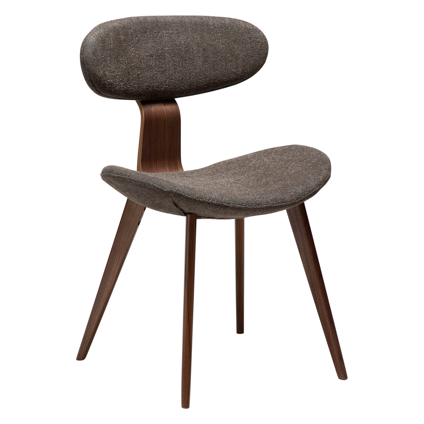 [var:Bezug=Majoranbrauner Bouclé-Stoff mit Walnussbeinen] BUCKLE Stuhl