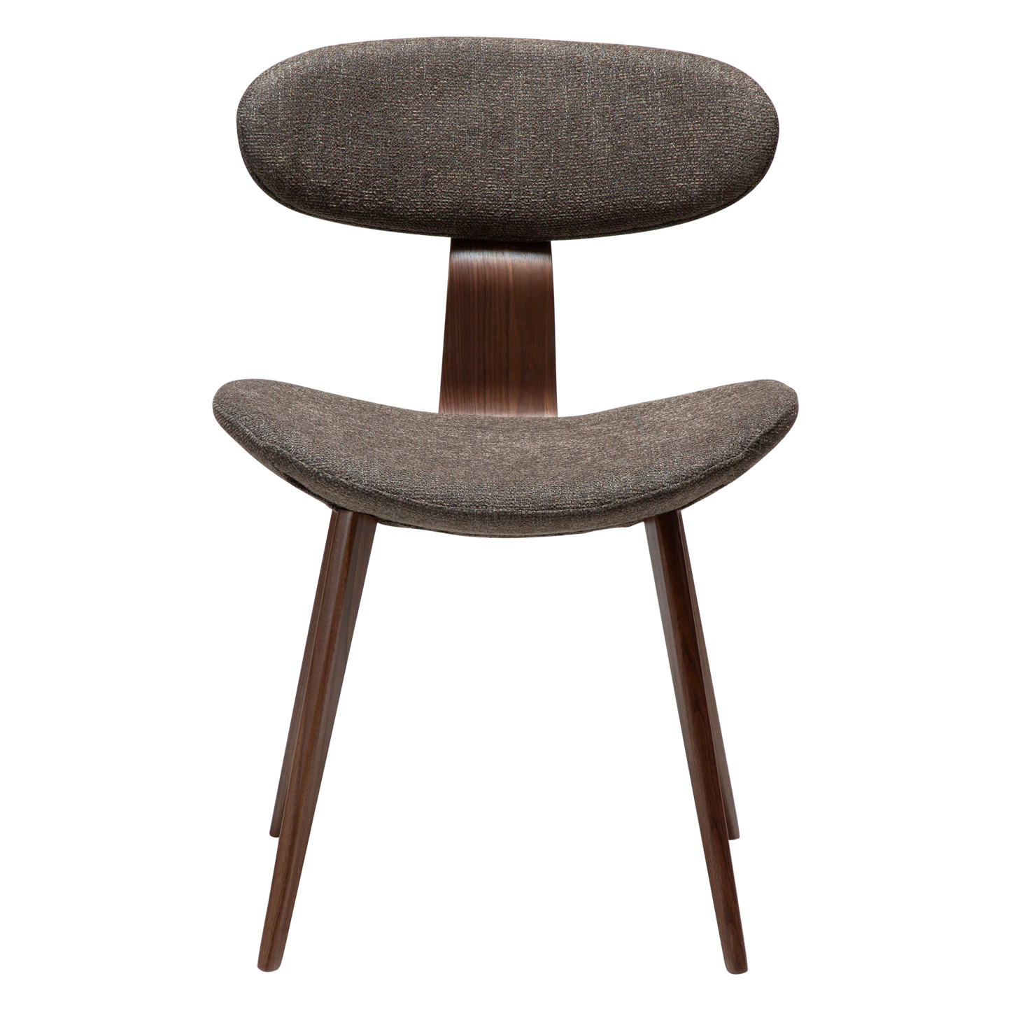 [var:Bezug=Majoranbrauner Bouclé-Stoff mit Walnussbeinen] BUCKLE Stuhl