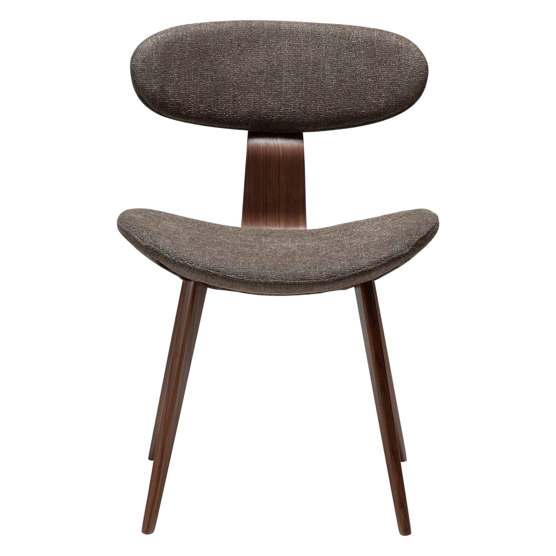 [var:Bezug=Majoranbrauner Bouclé-Stoff mit Walnussbeinen] BUCKLE Stuhl