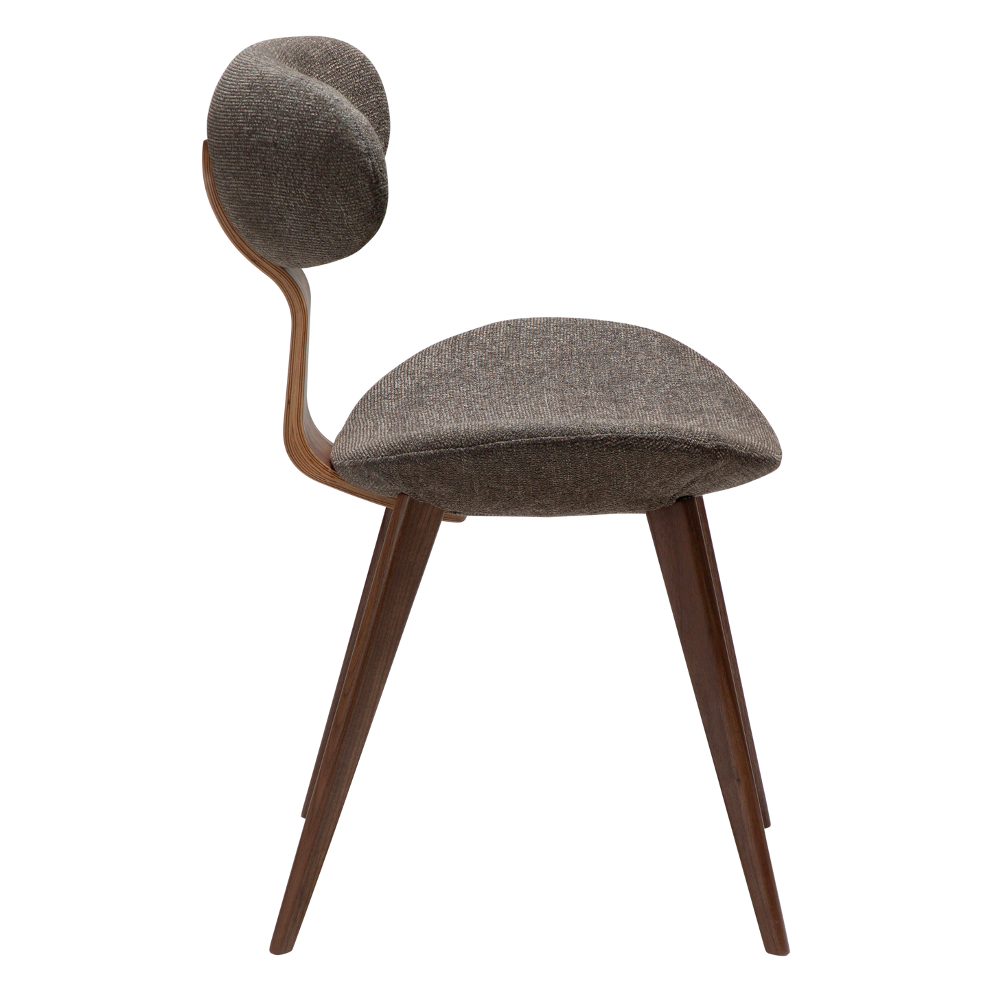 [var:Bezug=Majoranbrauner Bouclé-Stoff mit Walnussbeinen] BUCKLE Stuhl