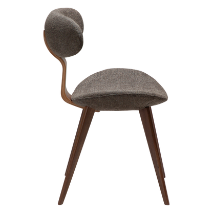 [var:Bezug=Majoranbrauner Bouclé-Stoff mit Walnussbeinen] BUCKLE Stuhl