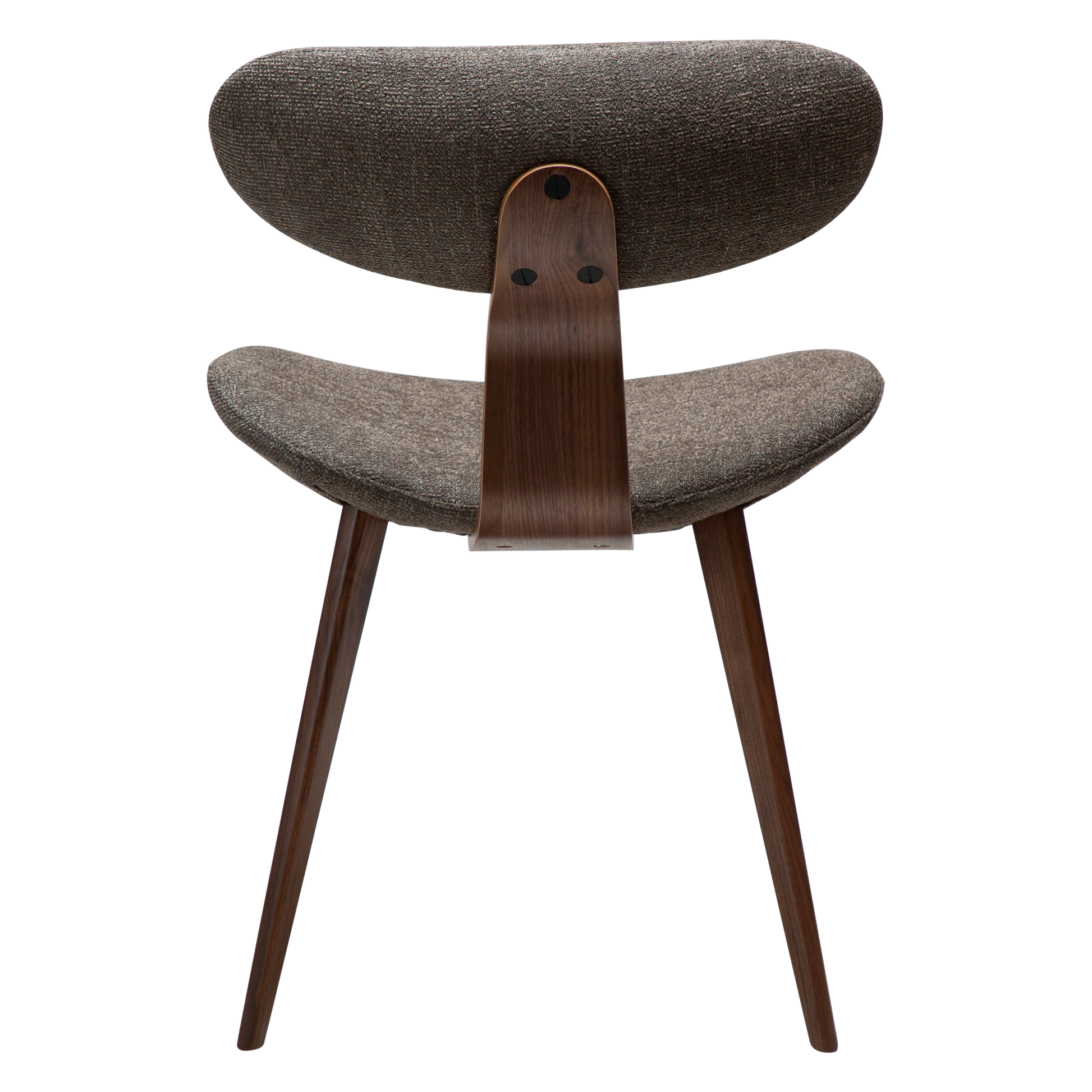 [var:Bezug=Majoranbrauner Bouclé-Stoff mit Walnussbeinen] BUCKLE Stuhl