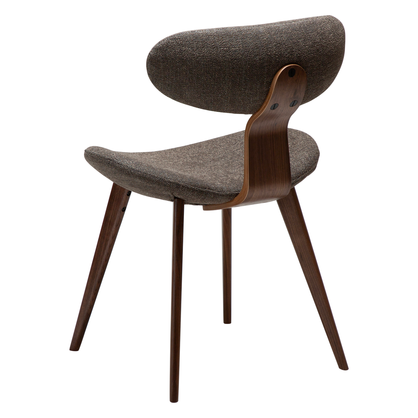 [var:Bezug=Majoranbrauner Bouclé-Stoff mit Walnussbeinen] BUCKLE Stuhl