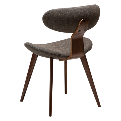 [var:Bezug=Majoranbrauner Bouclé-Stoff mit Walnussbeinen] BUCKLE Stuhl