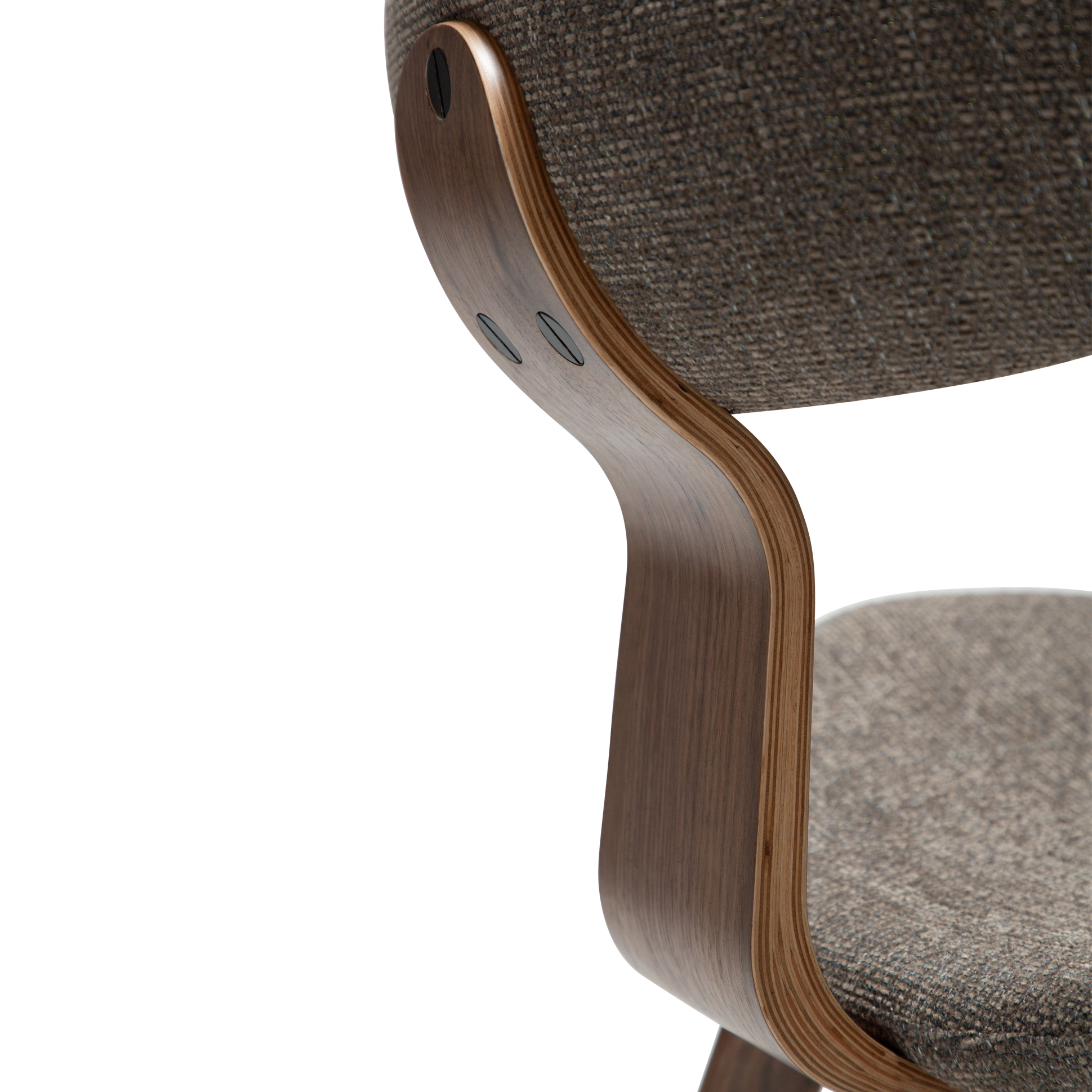 [var:Bezug=Majoranbrauner Bouclé-Stoff mit Walnussbeinen] BUCKLE Stuhl