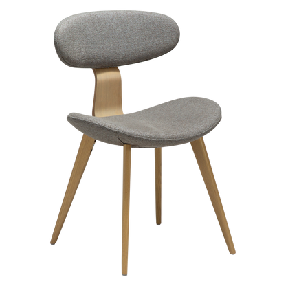 [var:Bezug=Kiesbrauner Bouclé-Stoff mit weißgewaschenen Eichenbeinen] BUCKLE Stuhl