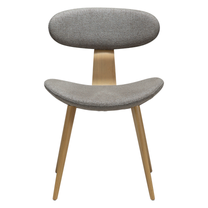 [var:Bezug=Kiesbrauner Bouclé-Stoff mit weißgewaschenen Eichenbeinen] BUCKLE Stuhl