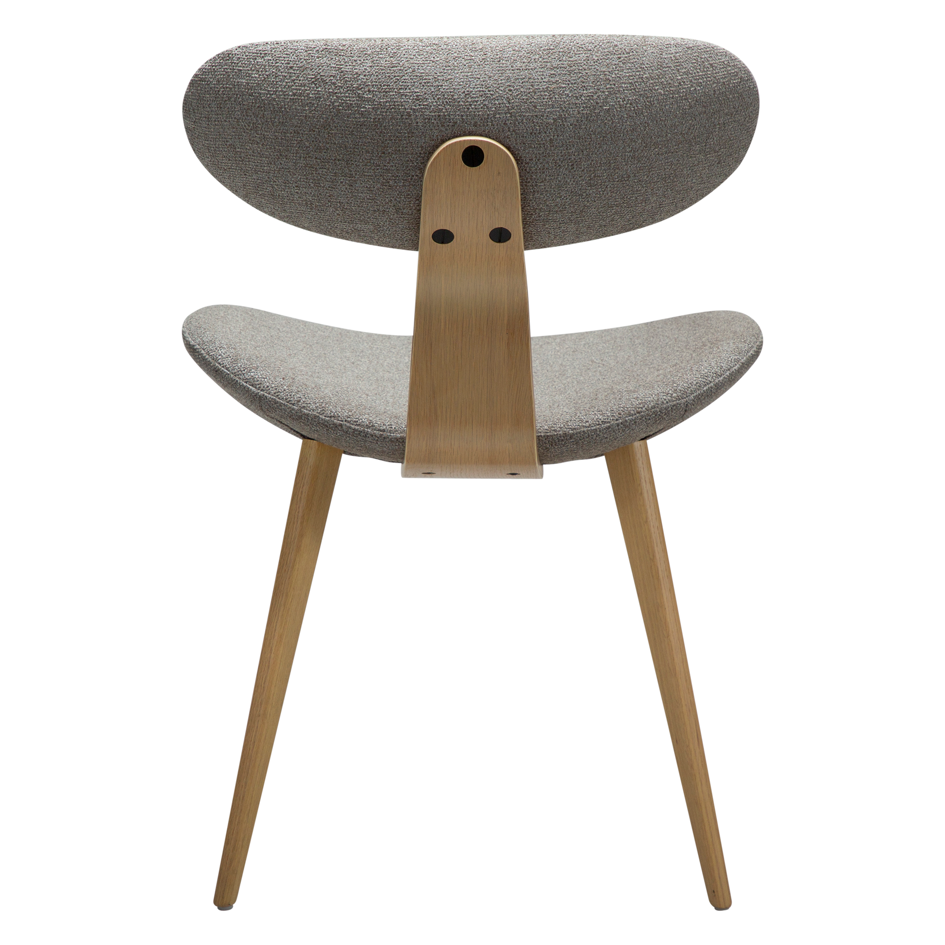 [var:Bezug=Kiesbrauner Bouclé-Stoff mit weißgewaschenen Eichenbeinen] BUCKLE Stuhl