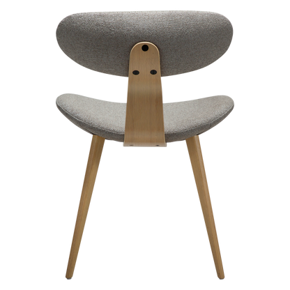 [var:Bezug=Kiesbrauner Bouclé-Stoff mit weißgewaschenen Eichenbeinen] BUCKLE Stuhl