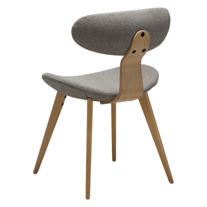 [var:Bezug=Kiesbrauner Bouclé-Stoff mit weißgewaschenen Eichenbeinen] BUCKLE Stuhl