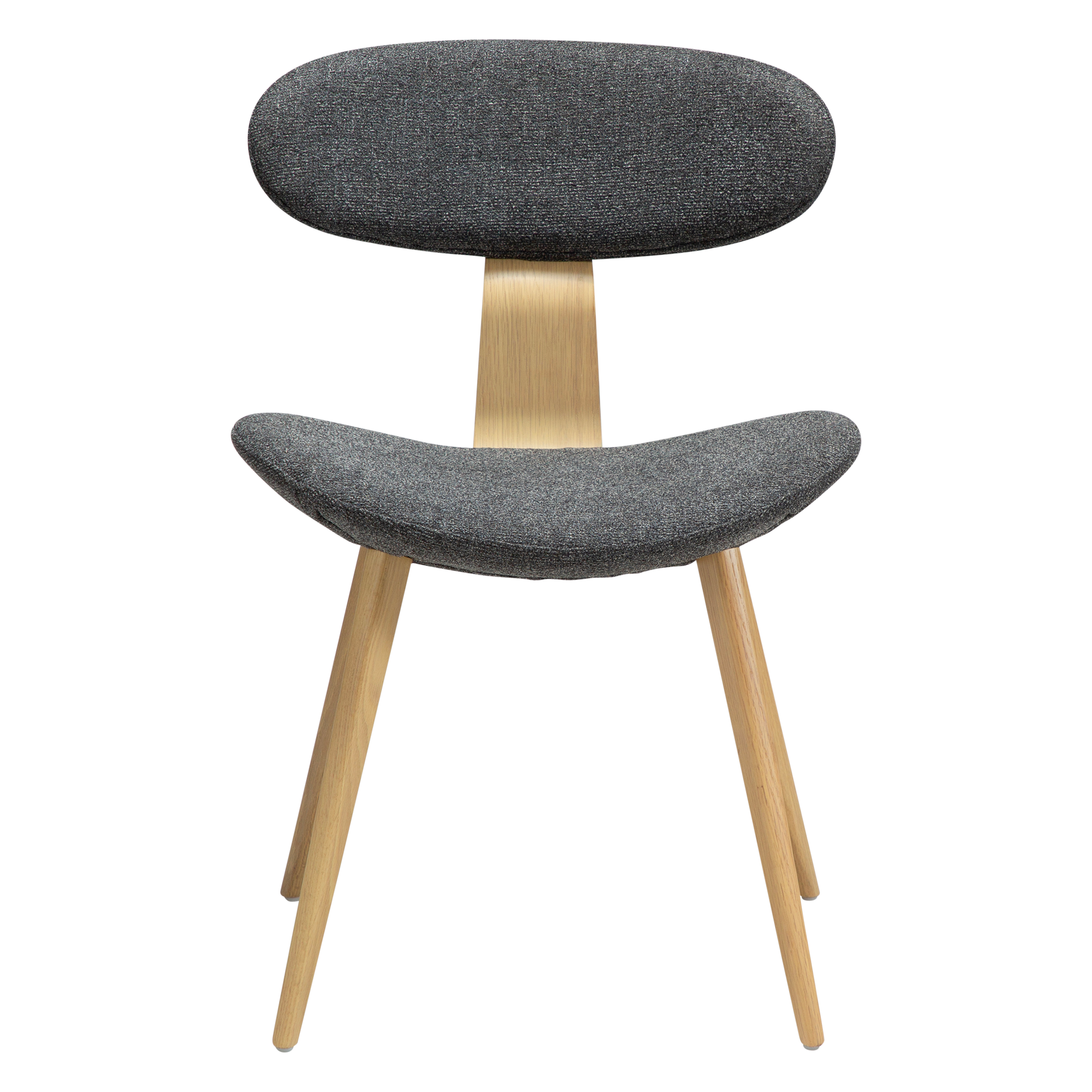 [var:Bezug=Kieselgrauer Bouclé-Stoff mit weißgewaschenen Eichenbeinen] BUCKLE Stuhl