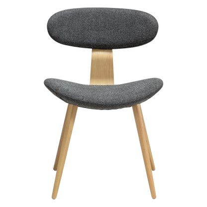 [var:Bezug=Kieselgrauer Bouclé-Stoff mit weißgewaschenen Eichenbeinen] BUCKLE Stuhl