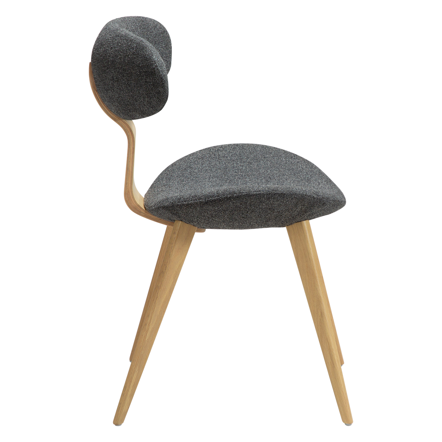 [var:Bezug=Kieselgrauer Bouclé-Stoff mit weißgewaschenen Eichenbeinen] BUCKLE Stuhl