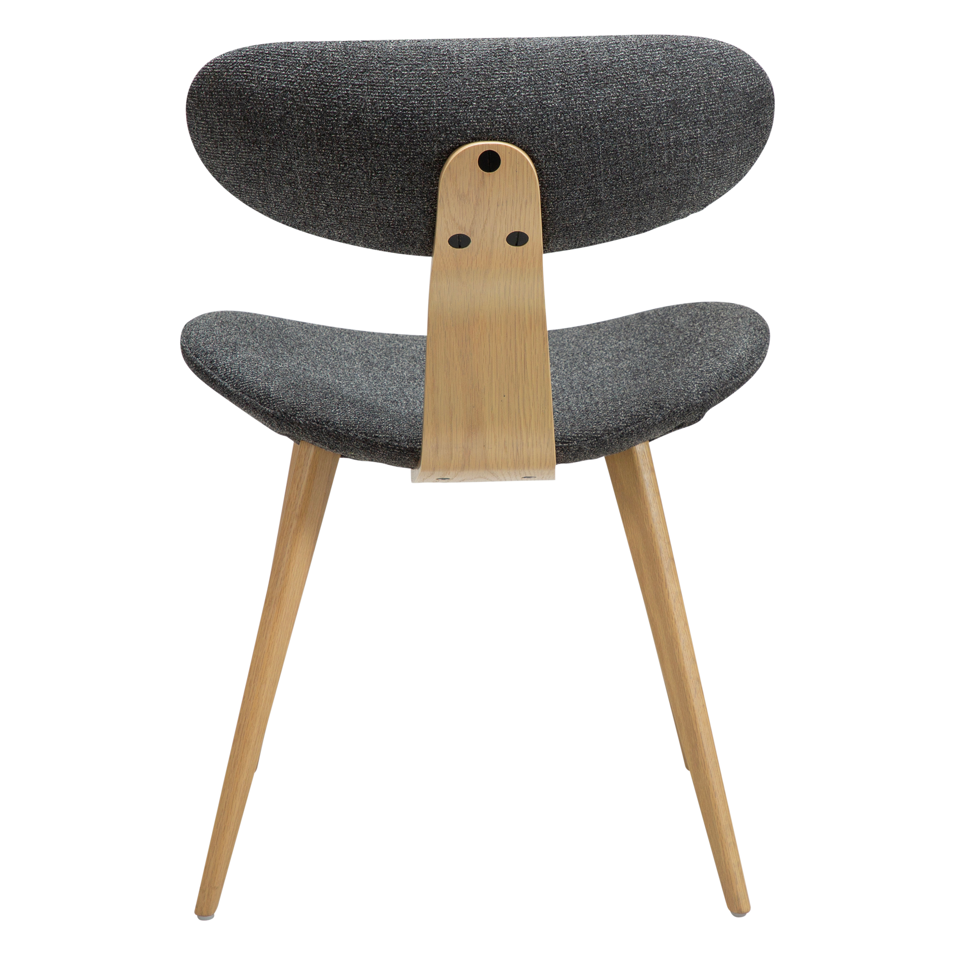 [var:Bezug=Kieselgrauer Bouclé-Stoff mit weißgewaschenen Eichenbeinen] BUCKLE Stuhl