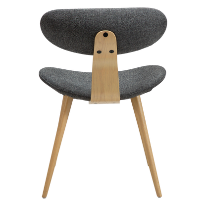 [var:Bezug=Kieselgrauer Bouclé-Stoff mit weißgewaschenen Eichenbeinen] BUCKLE Stuhl