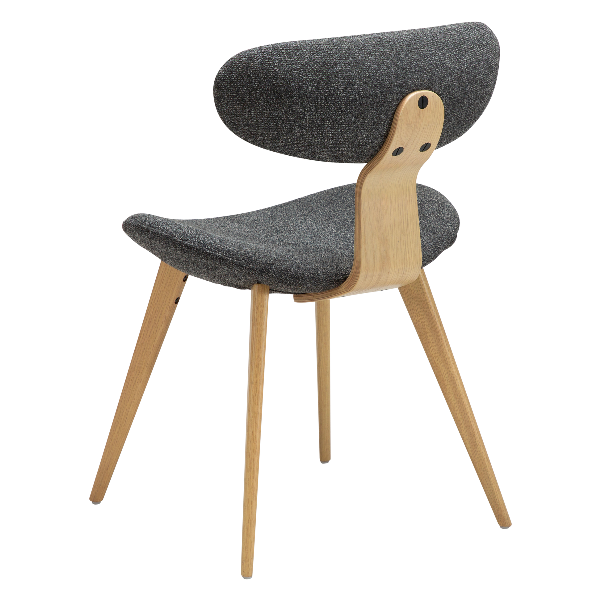 [var:Bezug=Kieselgrauer Bouclé-Stoff mit weißgewaschenen Eichenbeinen] BUCKLE Stuhl