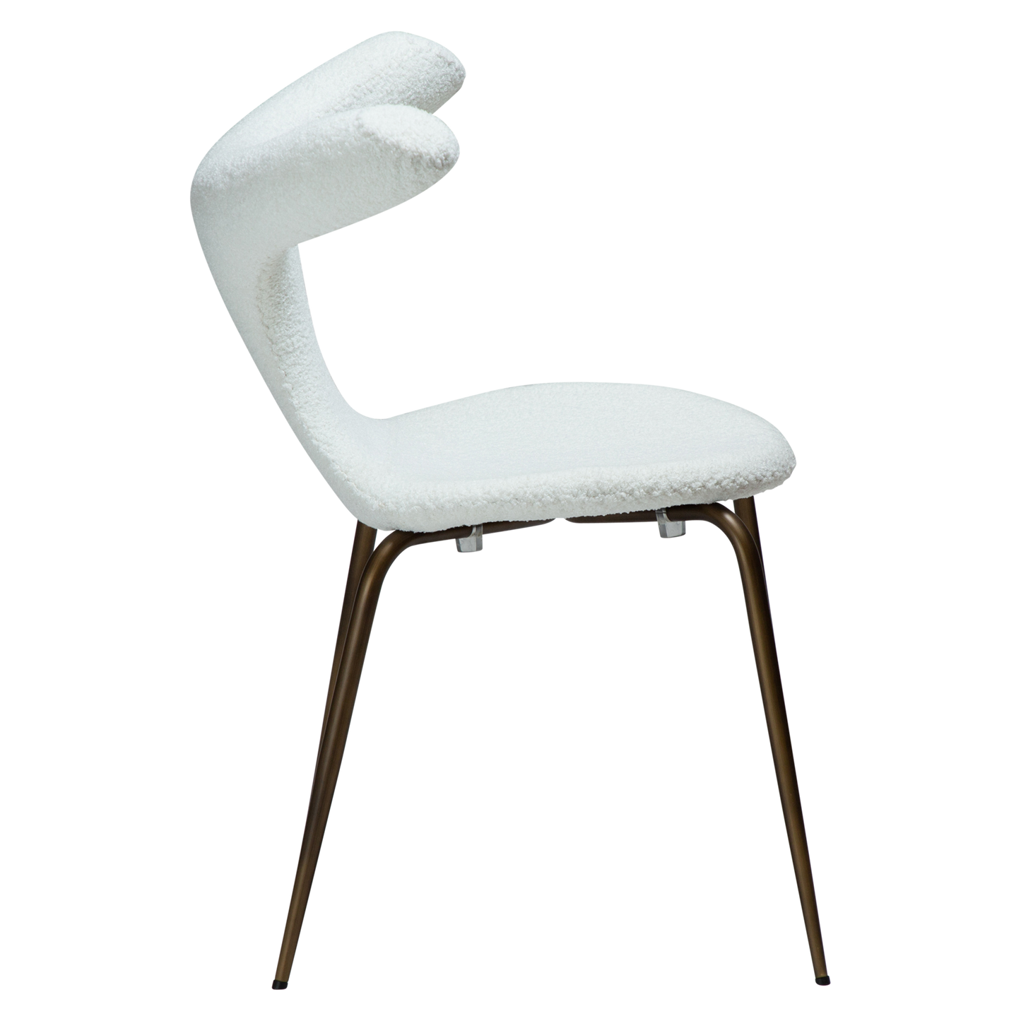 [var:Bezug=Schnee RPES Bouclé mit antikem Messingbeinen] BULL Stuhl