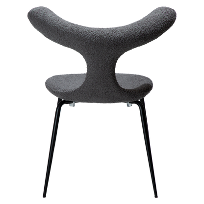 [var:Bezug=Stein RPES Bouclé mit schwarzen Metallbeinen] BULL Stuhl