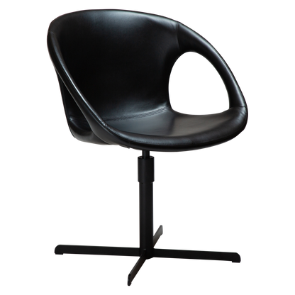 [var:Bezug=Vintage schwarzes Kunstleder mit schwarzer Drehbasis] CARRY Stuhl