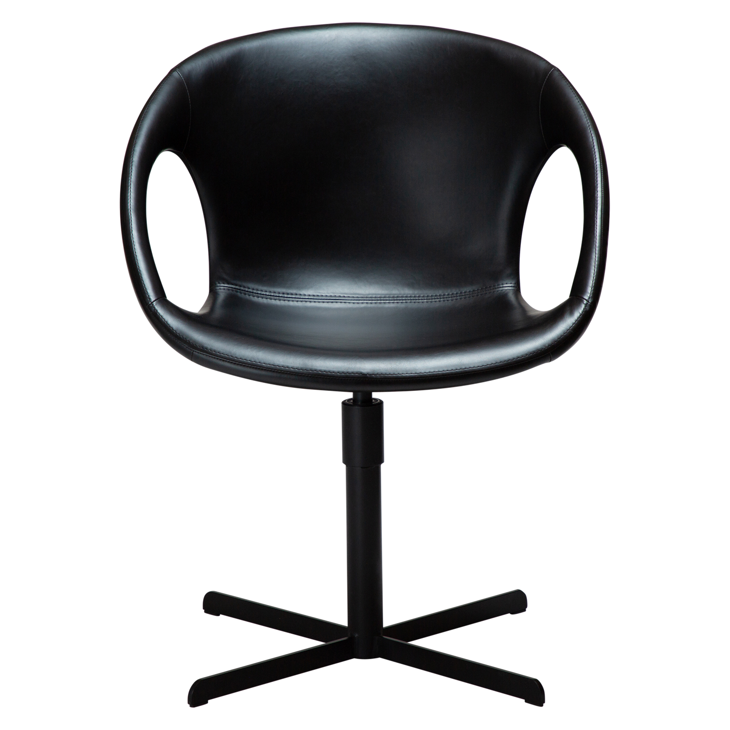 [var:Bezug=Vintage schwarzes Kunstleder mit schwarzer Drehbasis] CARRY Stuhl