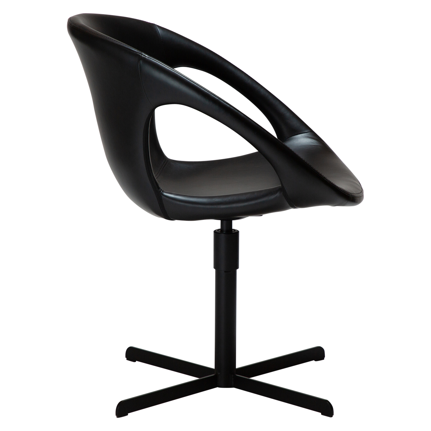 [var:Bezug=Vintage schwarzes Kunstleder mit schwarzer Drehbasis] CARRY Stuhl