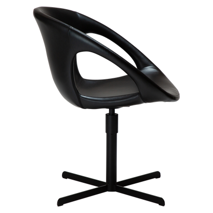 [var:Bezug=Vintage schwarzes Kunstleder mit schwarzer Drehbasis] CARRY Stuhl