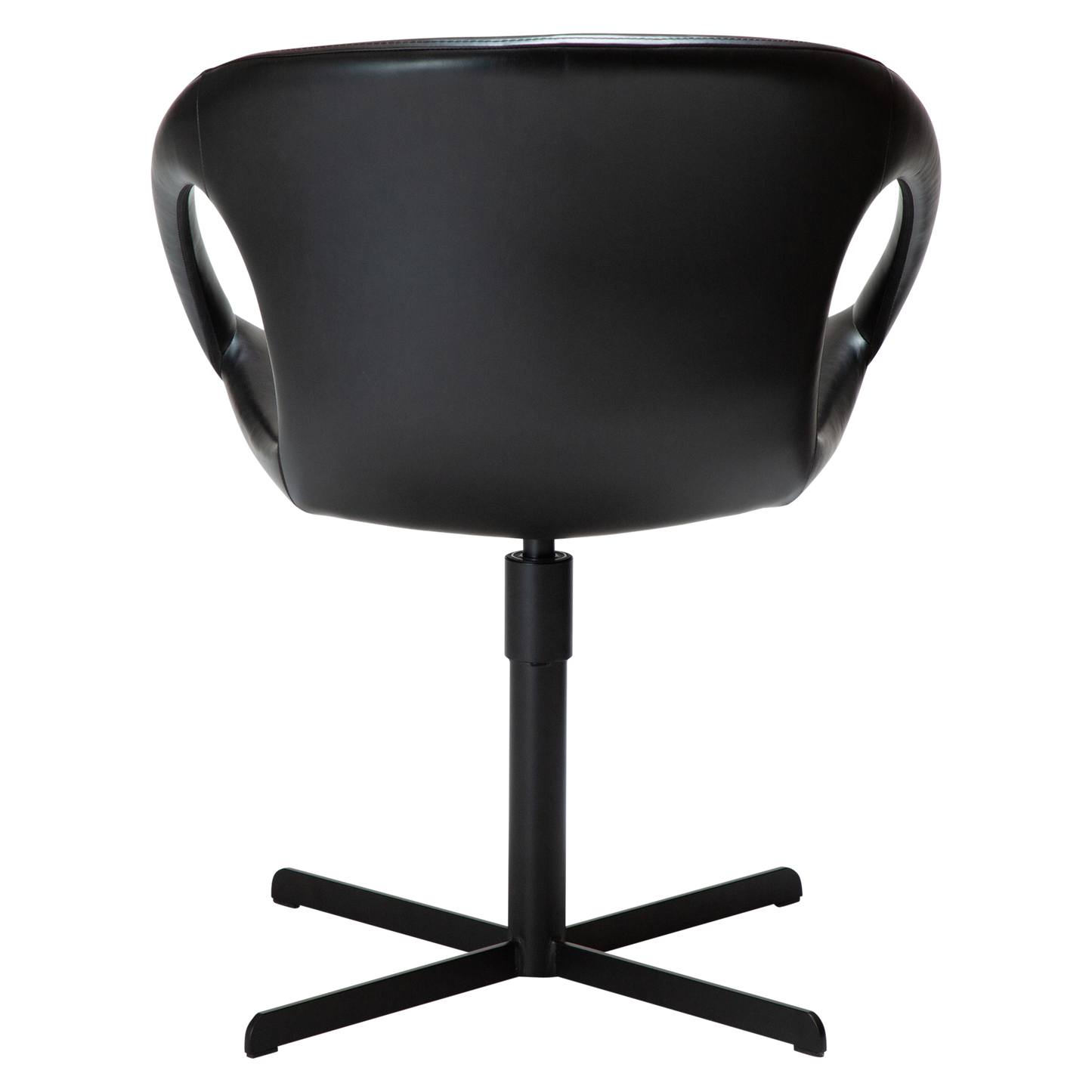 [var:Bezug=Vintage schwarzes Kunstleder mit schwarzer Drehbasis] CARRY Stuhl