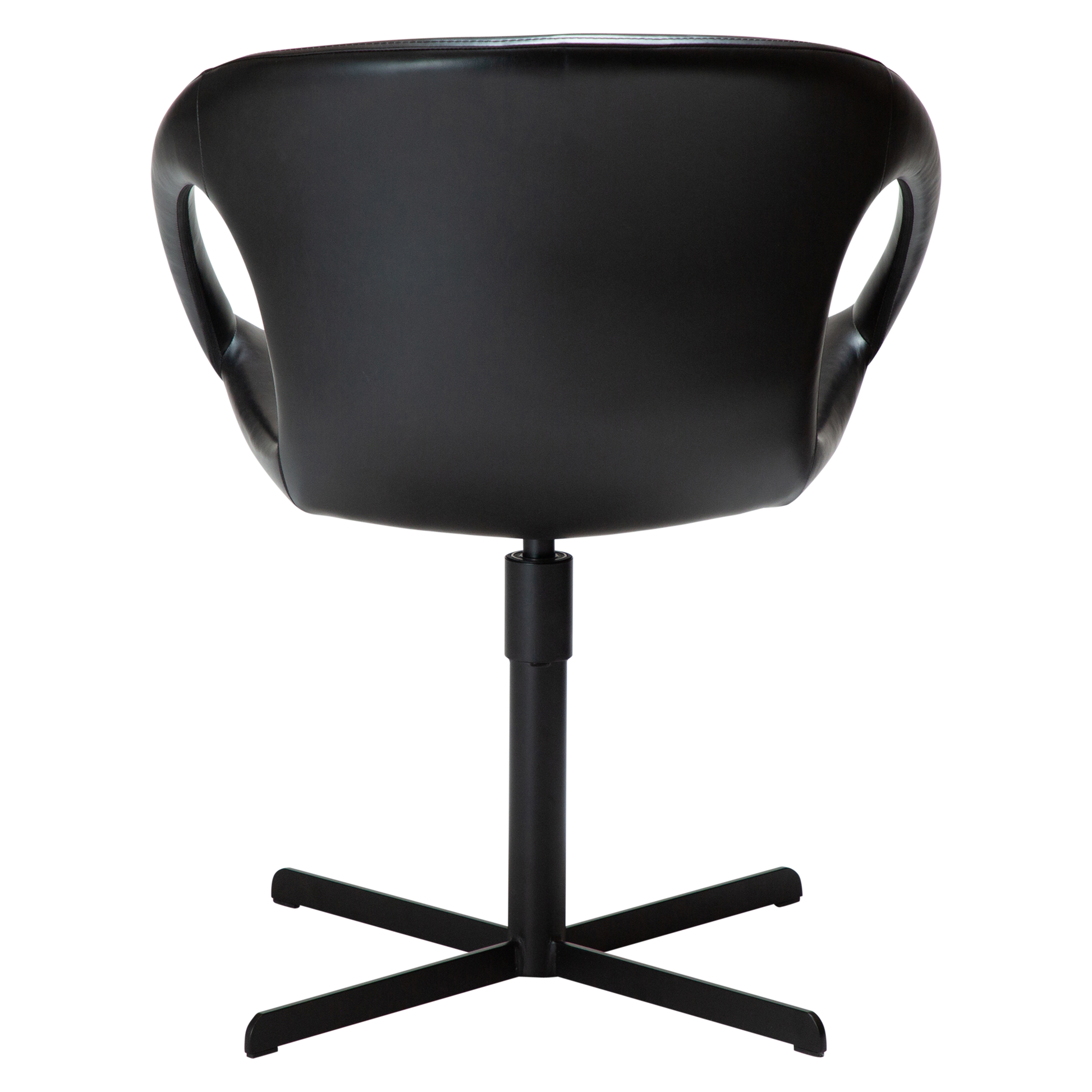 [var:Bezug=Vintage schwarzes Kunstleder mit schwarzer Drehbasis] CARRY Stuhl