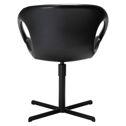 [var:Bezug=Vintage schwarzes Kunstleder mit schwarzer Drehbasis] CARRY Stuhl