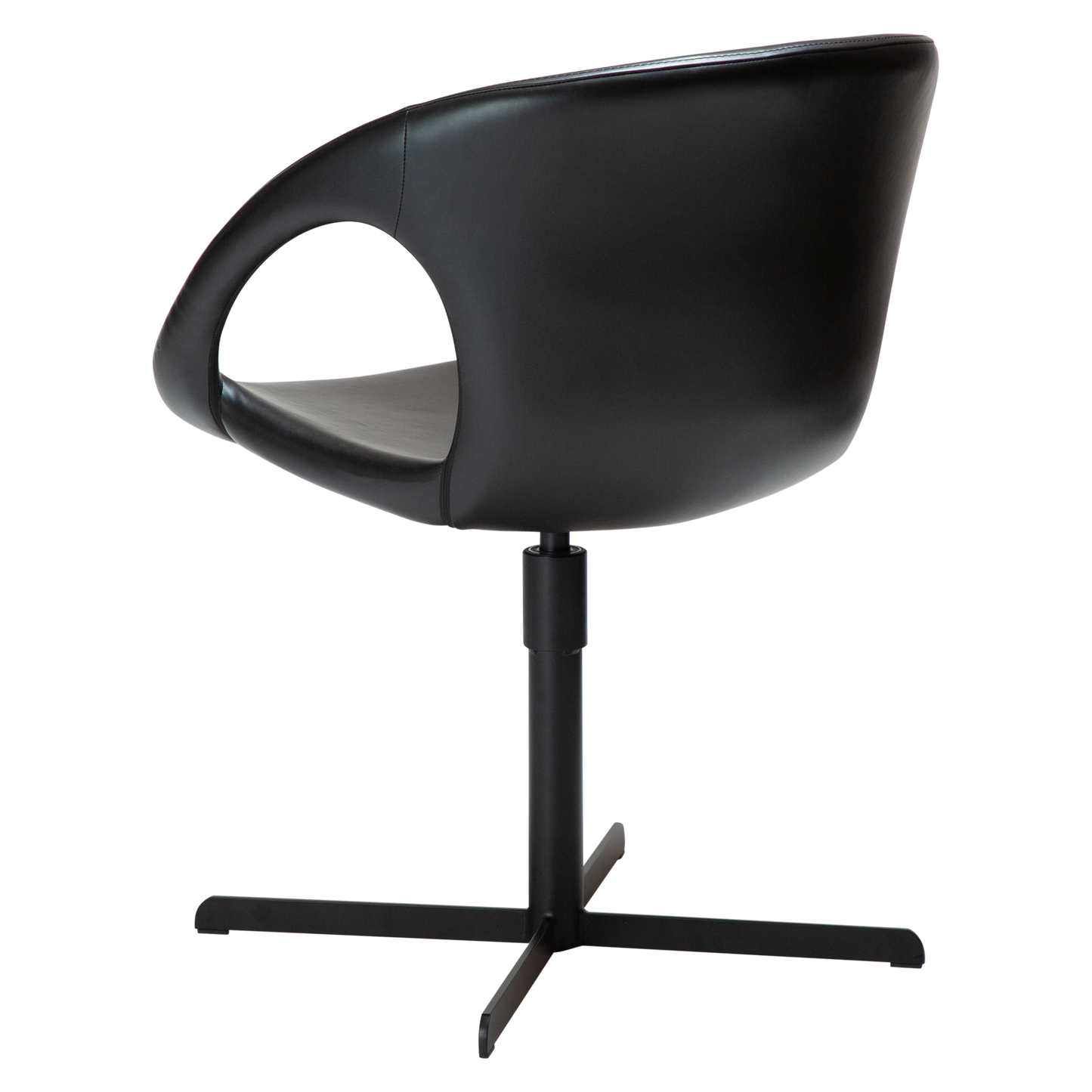 [var:Bezug=Vintage schwarzes Kunstleder mit schwarzer Drehbasis] CARRY Stuhl