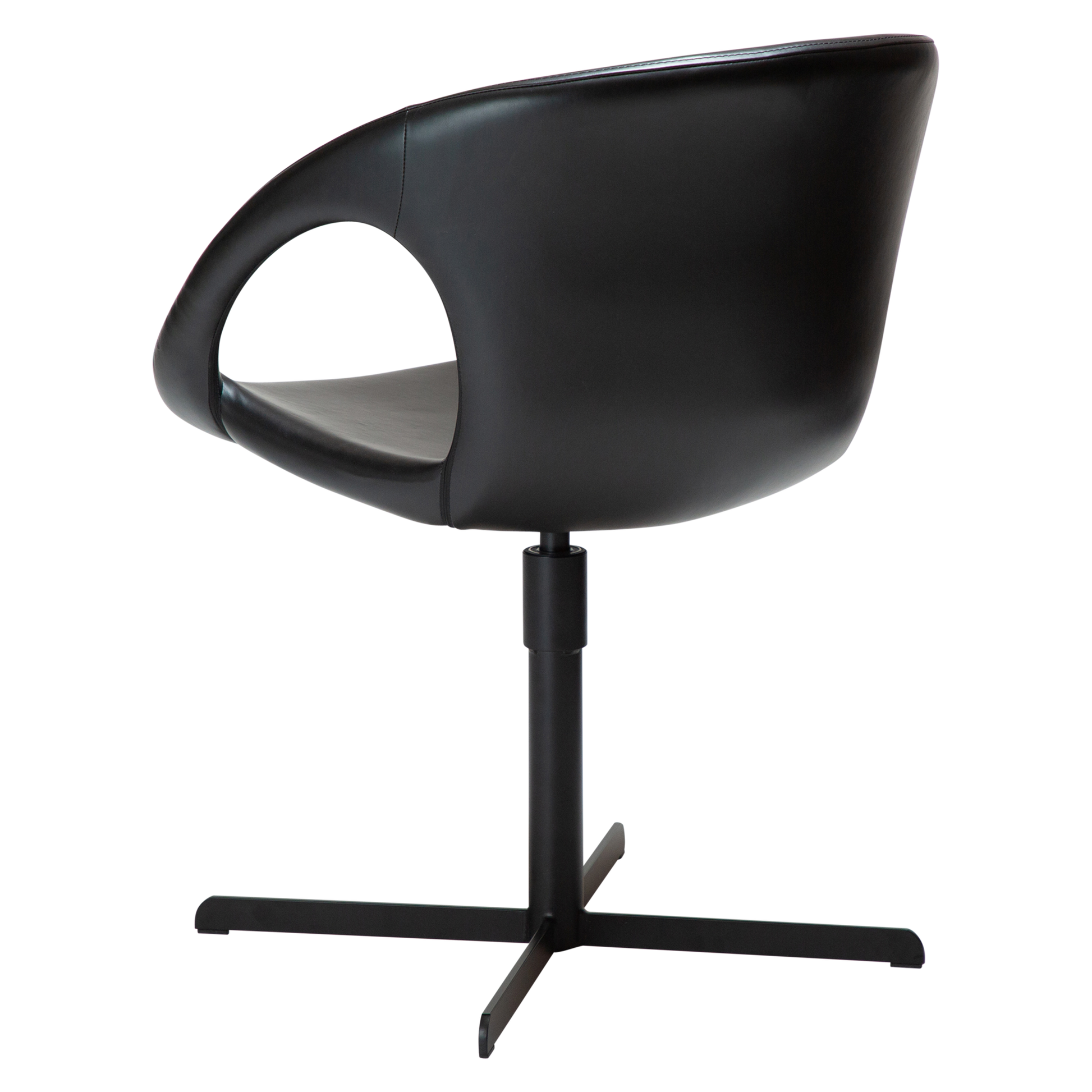 [var:Bezug=Vintage schwarzes Kunstleder mit schwarzer Drehbasis] CARRY Stuhl