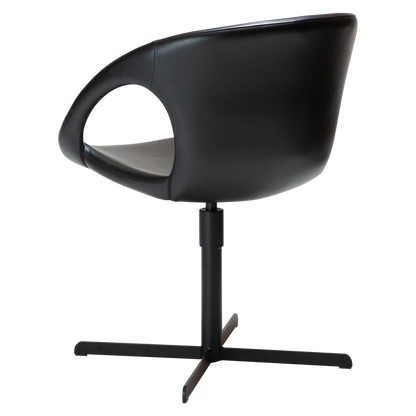 [var:Bezug=Vintage schwarzes Kunstleder mit schwarzer Drehbasis] CARRY Stuhl