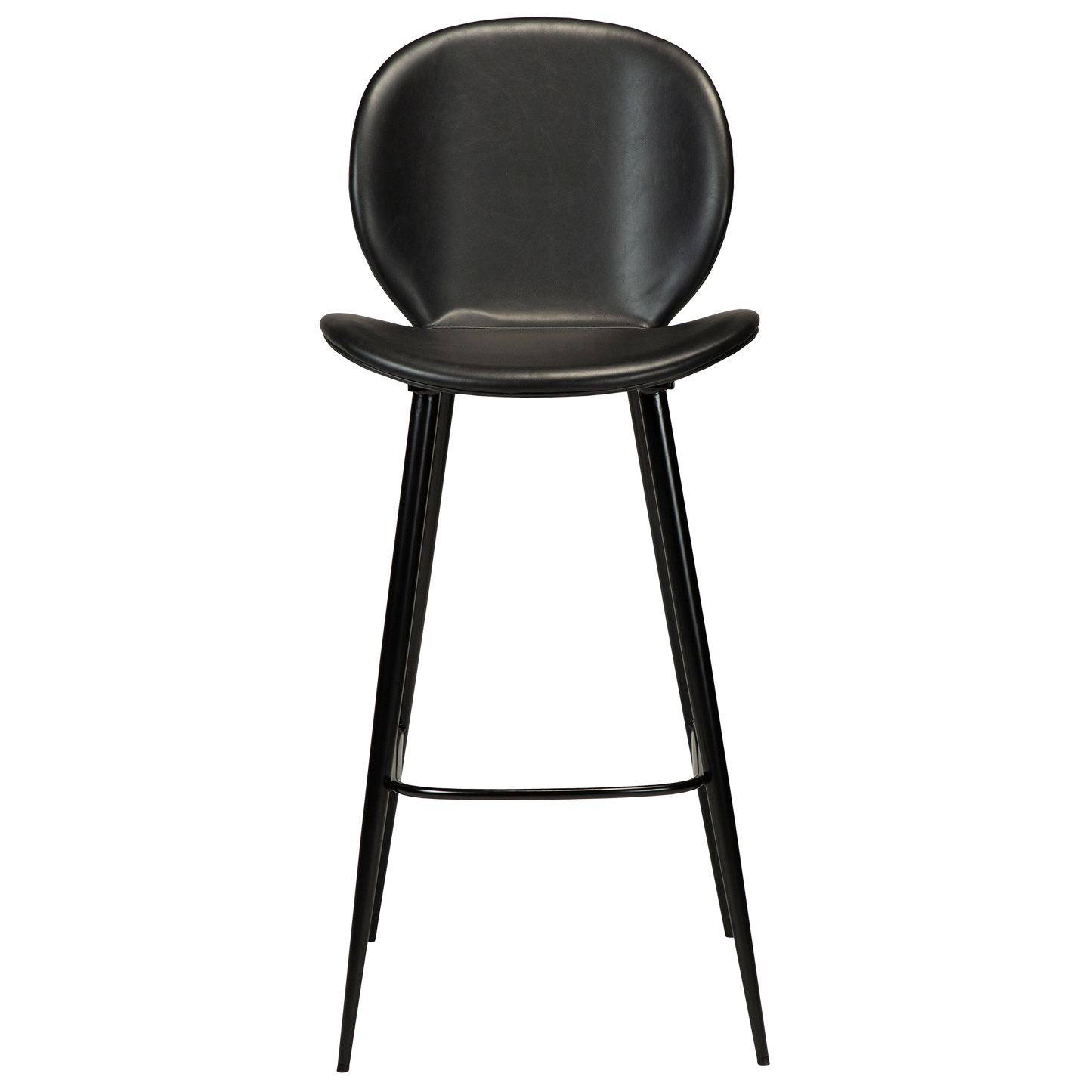 [var:Bezug=Vintage schwarzes Kunstleder mit runden schwarzen Beinen] CLOUD Barhocker