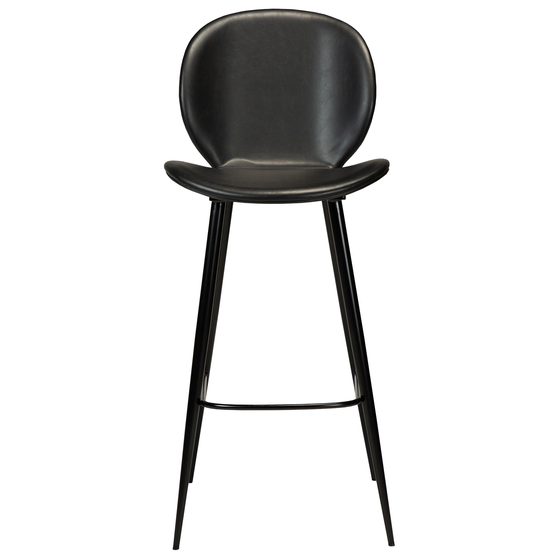 [var:Bezug=Vintage schwarzes Kunstleder mit runden schwarzen Beinen] CLOUD Barhocker