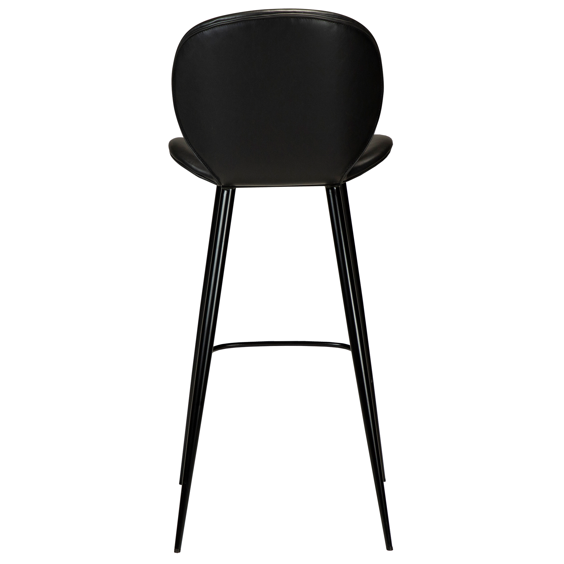 [var:Bezug=Vintage schwarzes Kunstleder mit runden schwarzen Beinen] CLOUD Barhocker