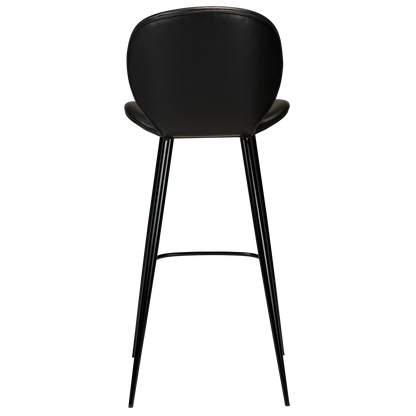 [var:Bezug=Vintage schwarzes Kunstleder mit runden schwarzen Beinen] CLOUD Barhocker