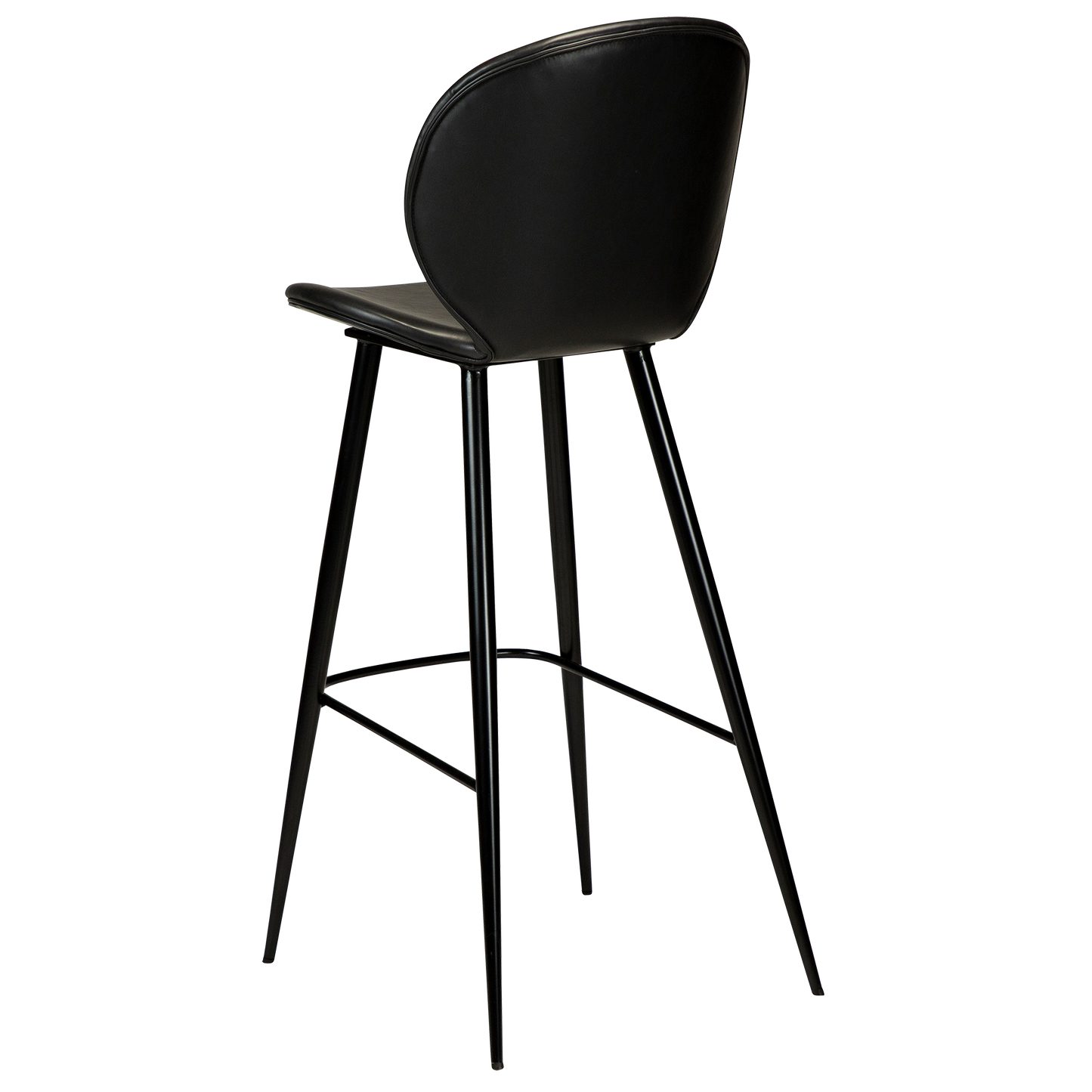 [var:Bezug=Vintage schwarzes Kunstleder mit runden schwarzen Beinen] CLOUD Barhocker