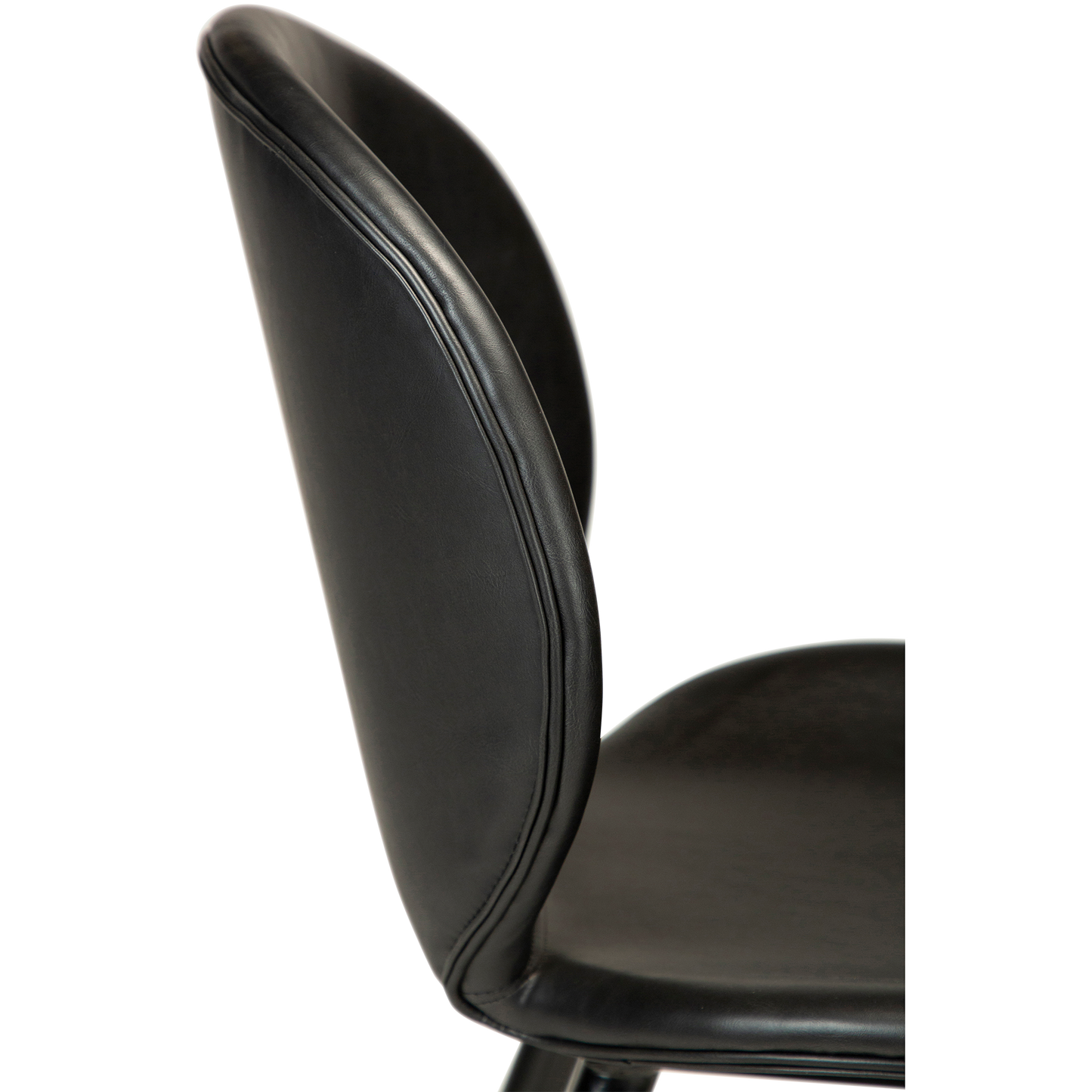 [var:Bezug=Vintage schwarzes Kunstleder mit runden schwarzen Beinen] CLOUD Barhocker