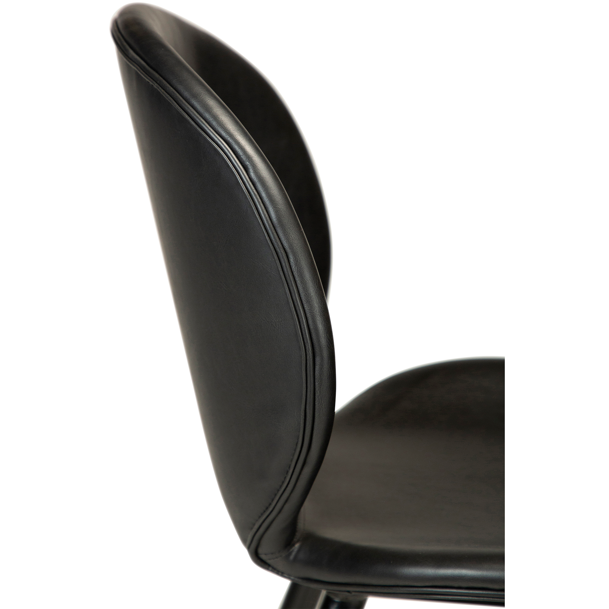 [var:Bezug=Vintage schwarzes Kunstleder mit runden schwarzen Beinen] CLOUD Barhocker