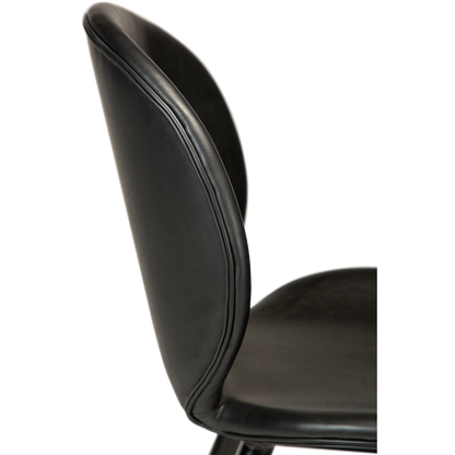 [var:Bezug=Vintage schwarzes Kunstleder mit runden schwarzen Beinen] CLOUD Barhocker