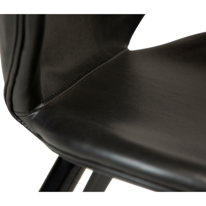 [var:Bezug=Vintage schwarzes Kunstleder mit runden schwarzen Beinen] CLOUD Barhocker