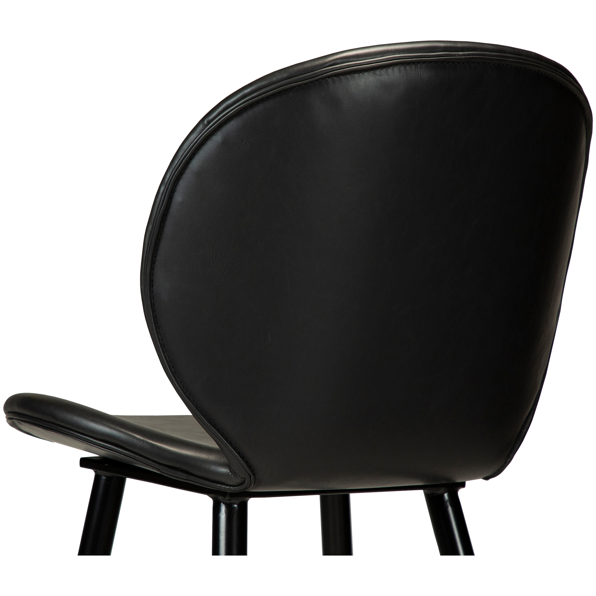 [var:Bezug=Vintage schwarzes Kunstleder mit runden schwarzen Beinen] CLOUD Barhocker