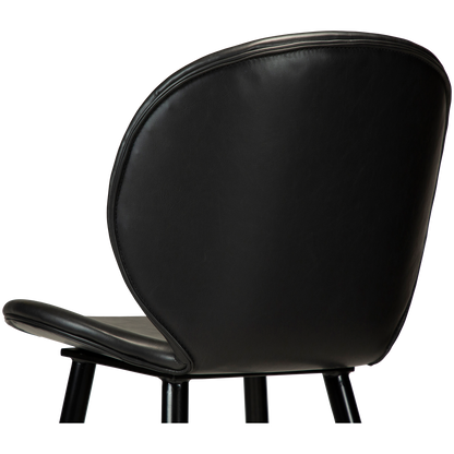 [var:Bezug=Vintage schwarzes Kunstleder mit runden schwarzen Beinen] CLOUD Barhocker